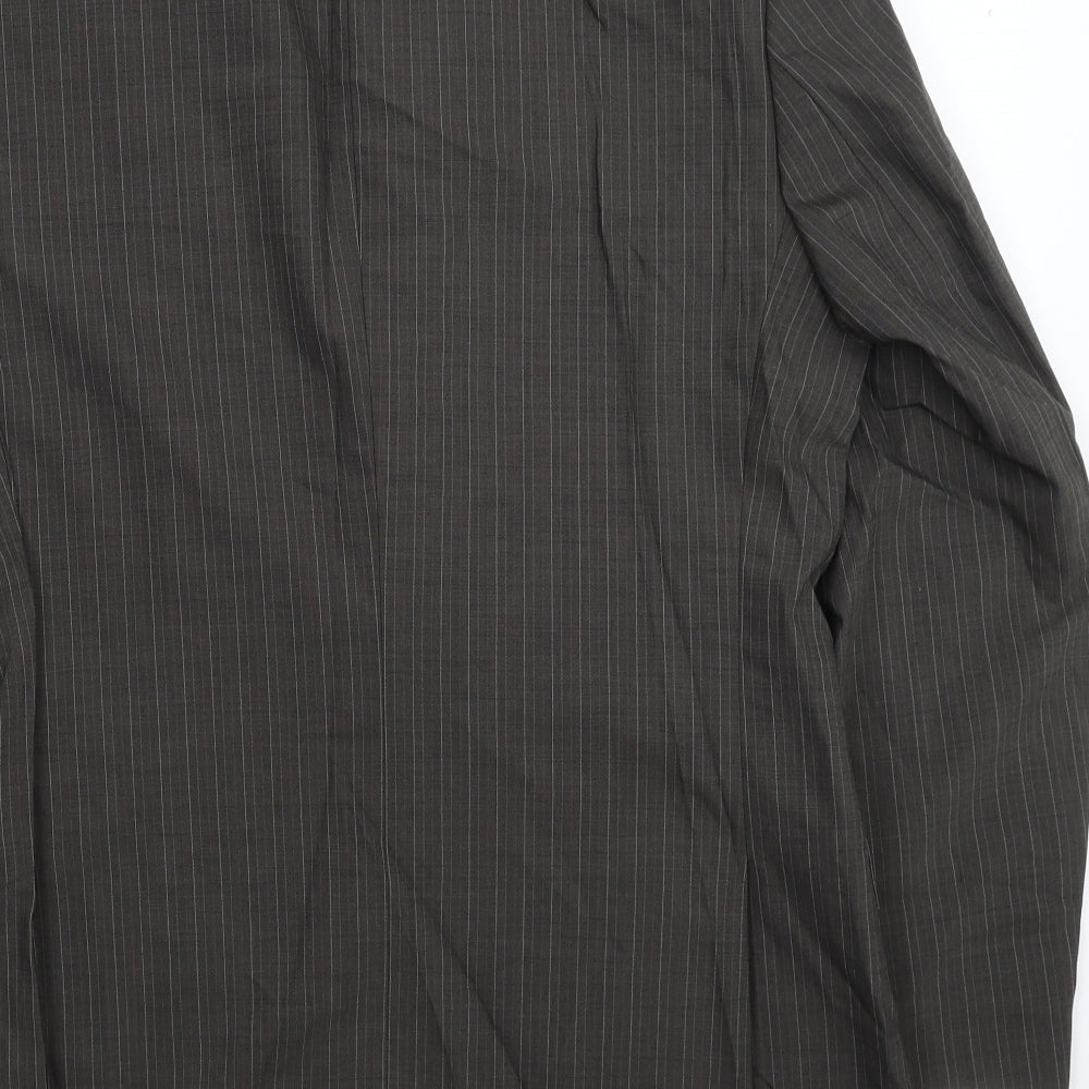 Ten Mens Grey Striped  Jacket Suit Jacket Size 40
