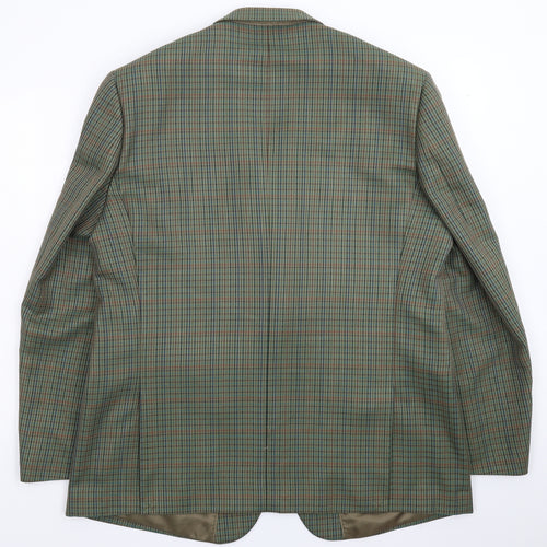 Skopes Mens Green Houndstooth  Jacket Suit Jacket Size 46