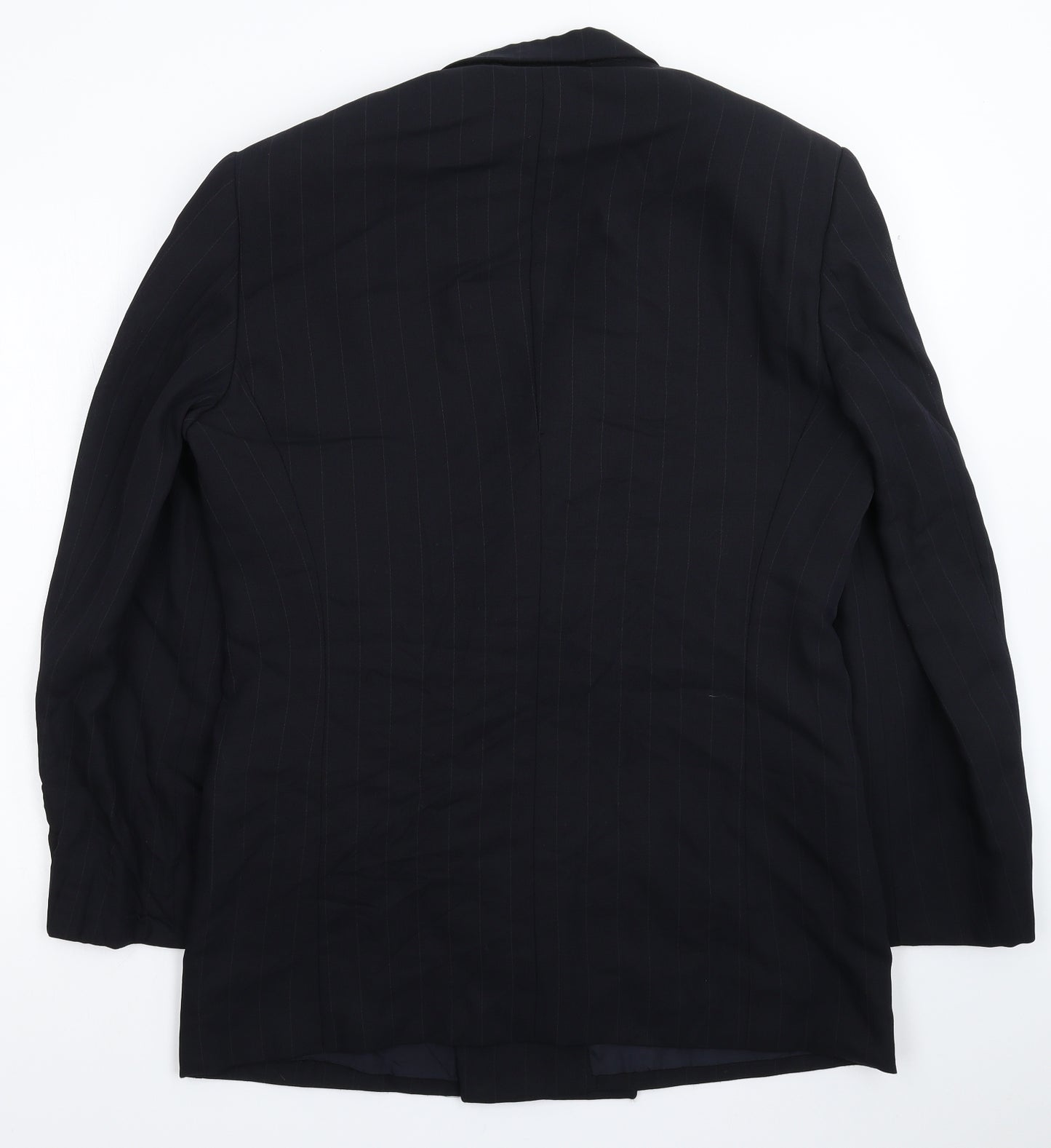 Giorgio Armani Mens Blue Striped  Jacket Suit Jacket Size 40