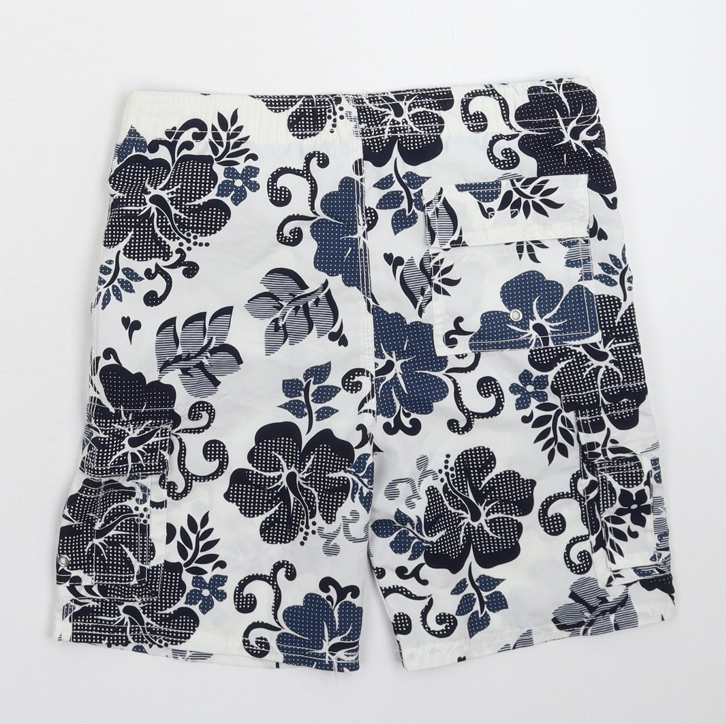 Rebel Active Boys White Floral  Bermuda Shorts Size 6-7 Years