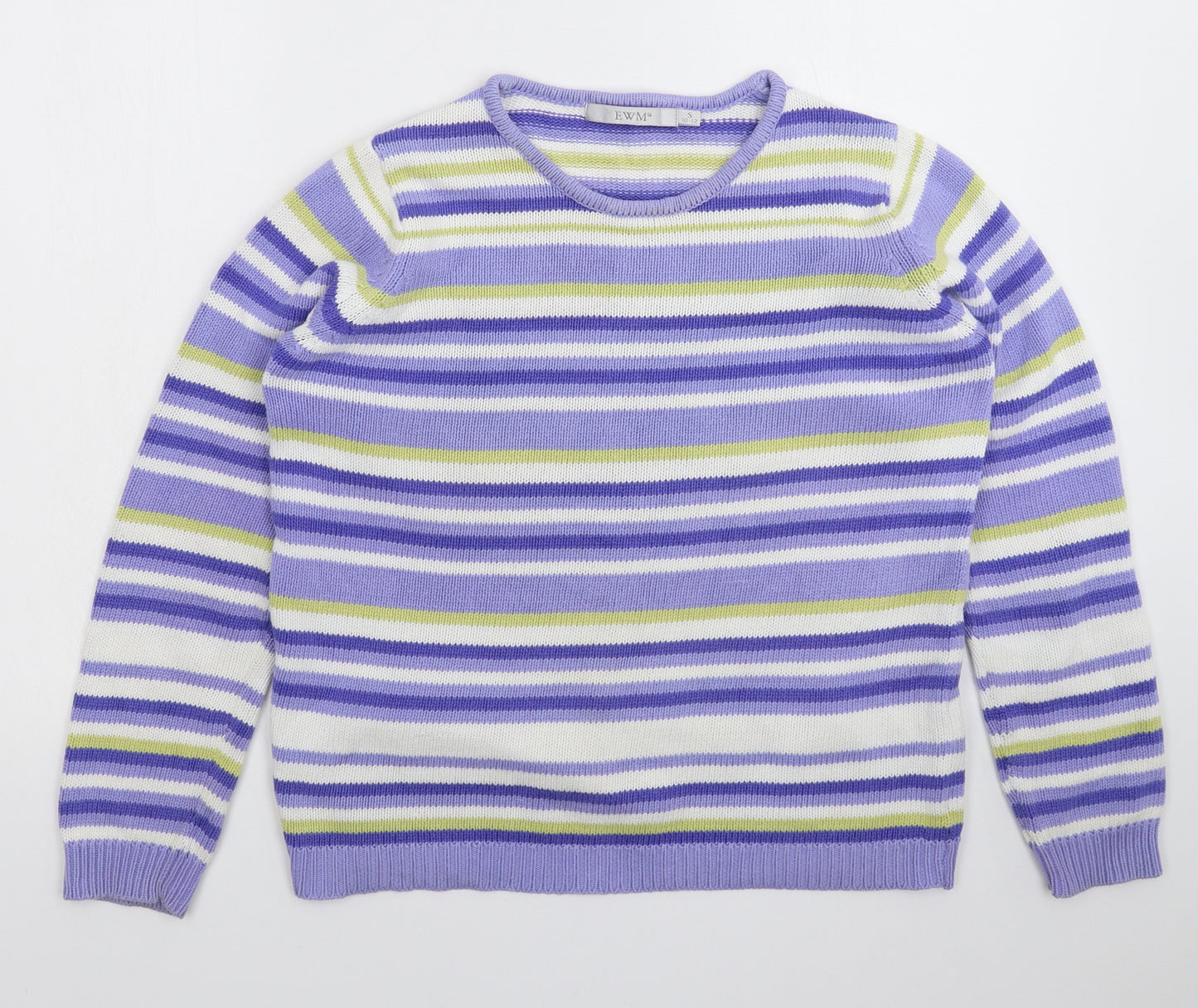 EWM Womens Multicoloured Striped Knit Pullover Jumper Size 12