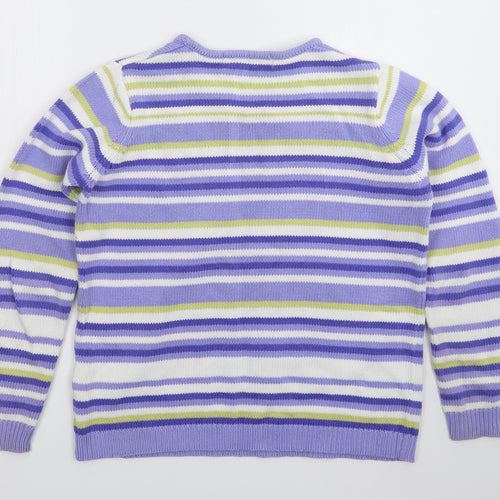 EWM Womens Multicoloured Striped Knit Pullover Jumper Size 12