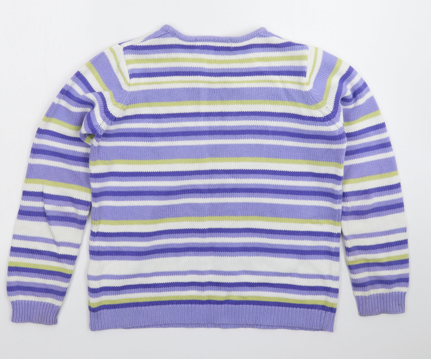 EWM Womens Multicoloured Striped Knit Pullover Jumper Size 12