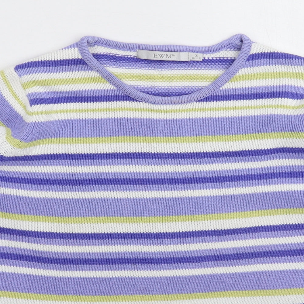 EWM Womens Multicoloured Striped Knit Pullover Jumper Size 12
