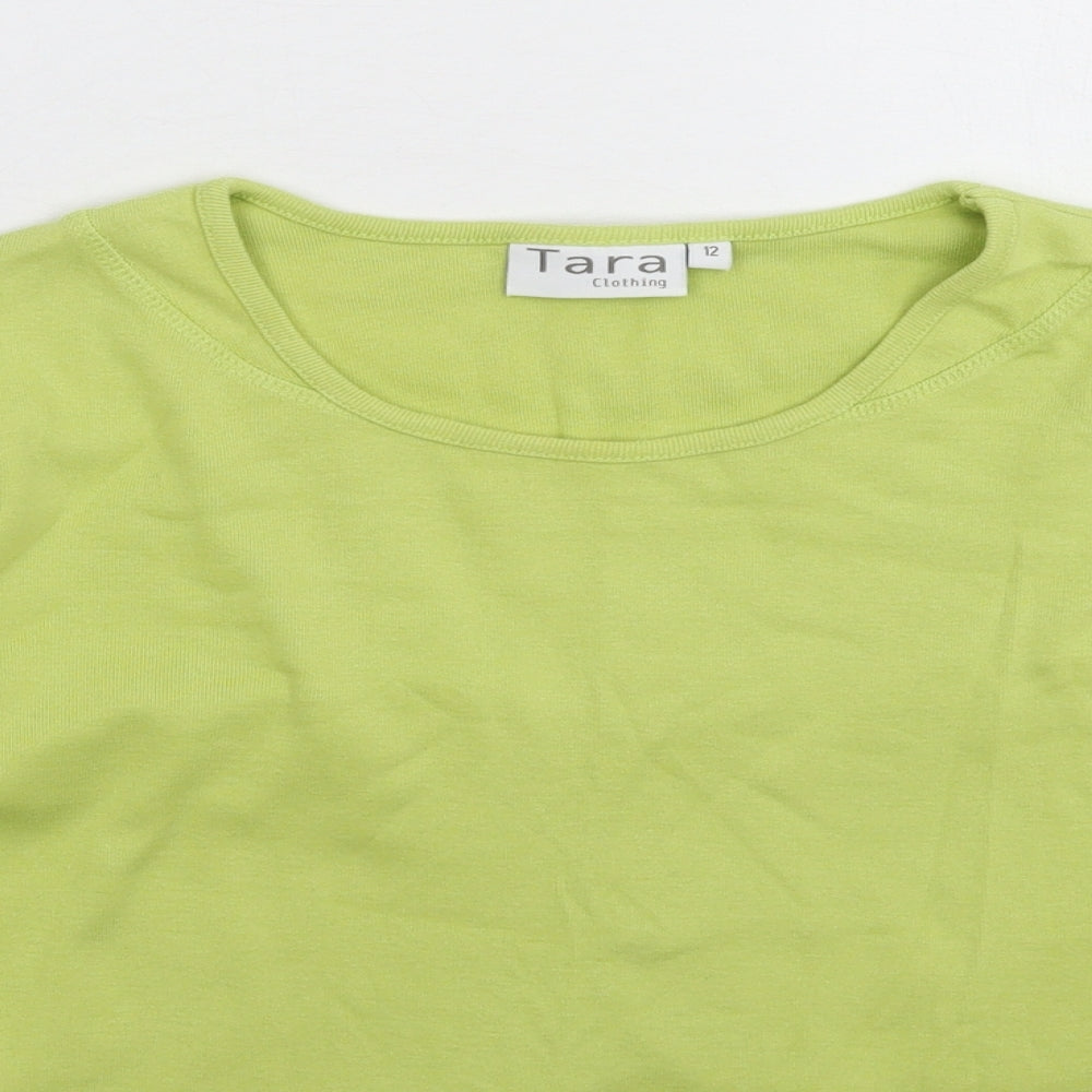 Tara Womens Green   Basic T-Shirt Size 12