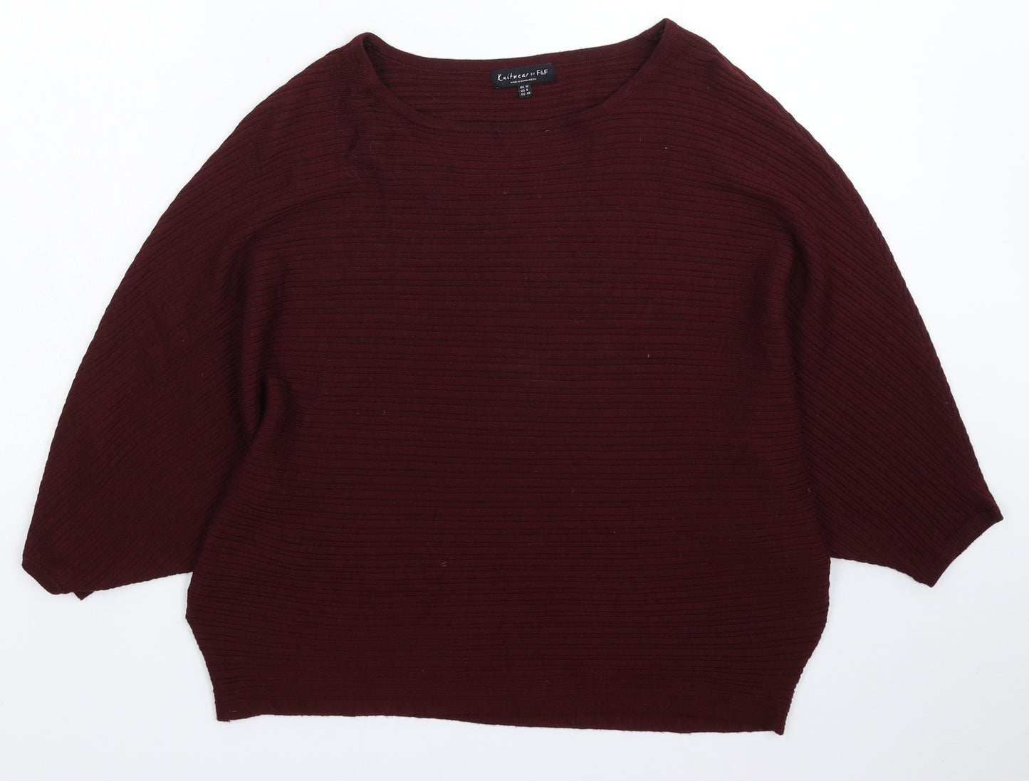 F&F Womens Brown  Knit Pullover Jumper Size 12