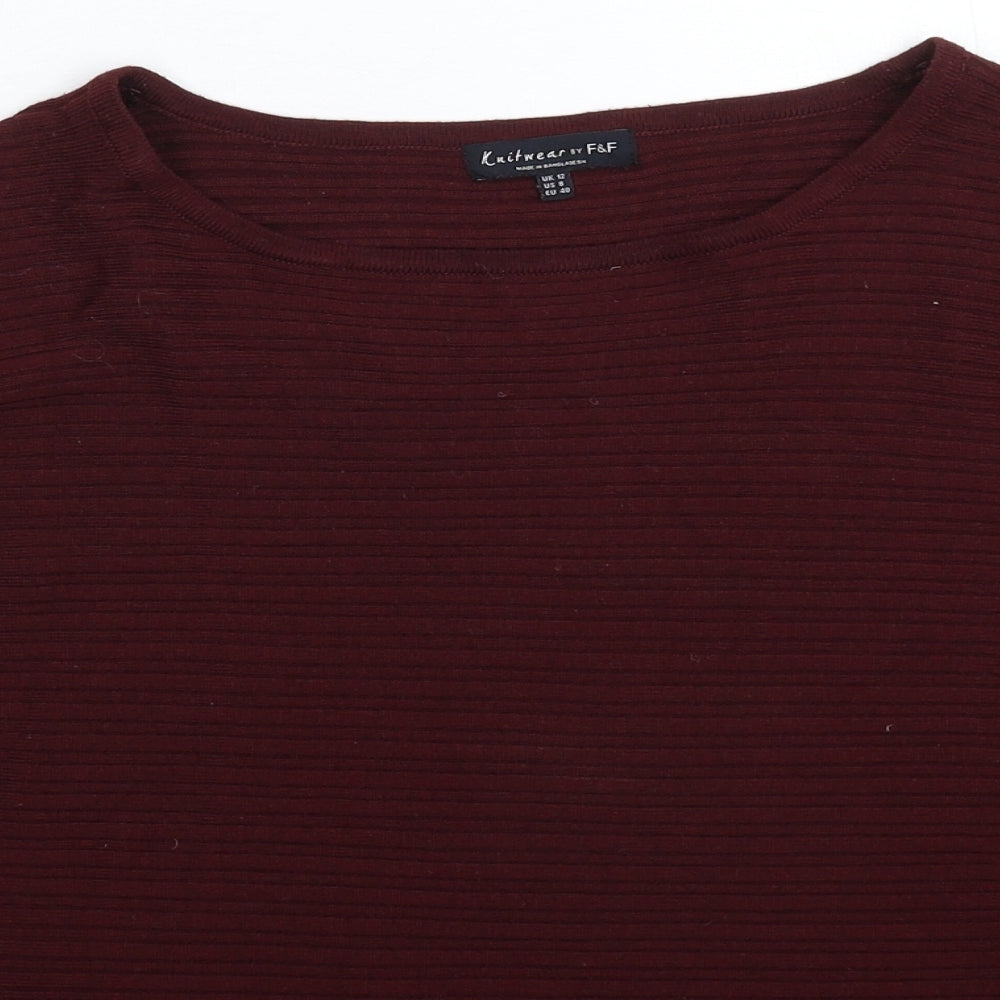 F&F Womens Brown  Knit Pullover Jumper Size 12