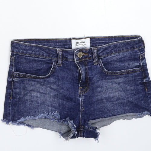 Miss Selfridge Womens Blue  Denim Hot Pants Shorts Size 10