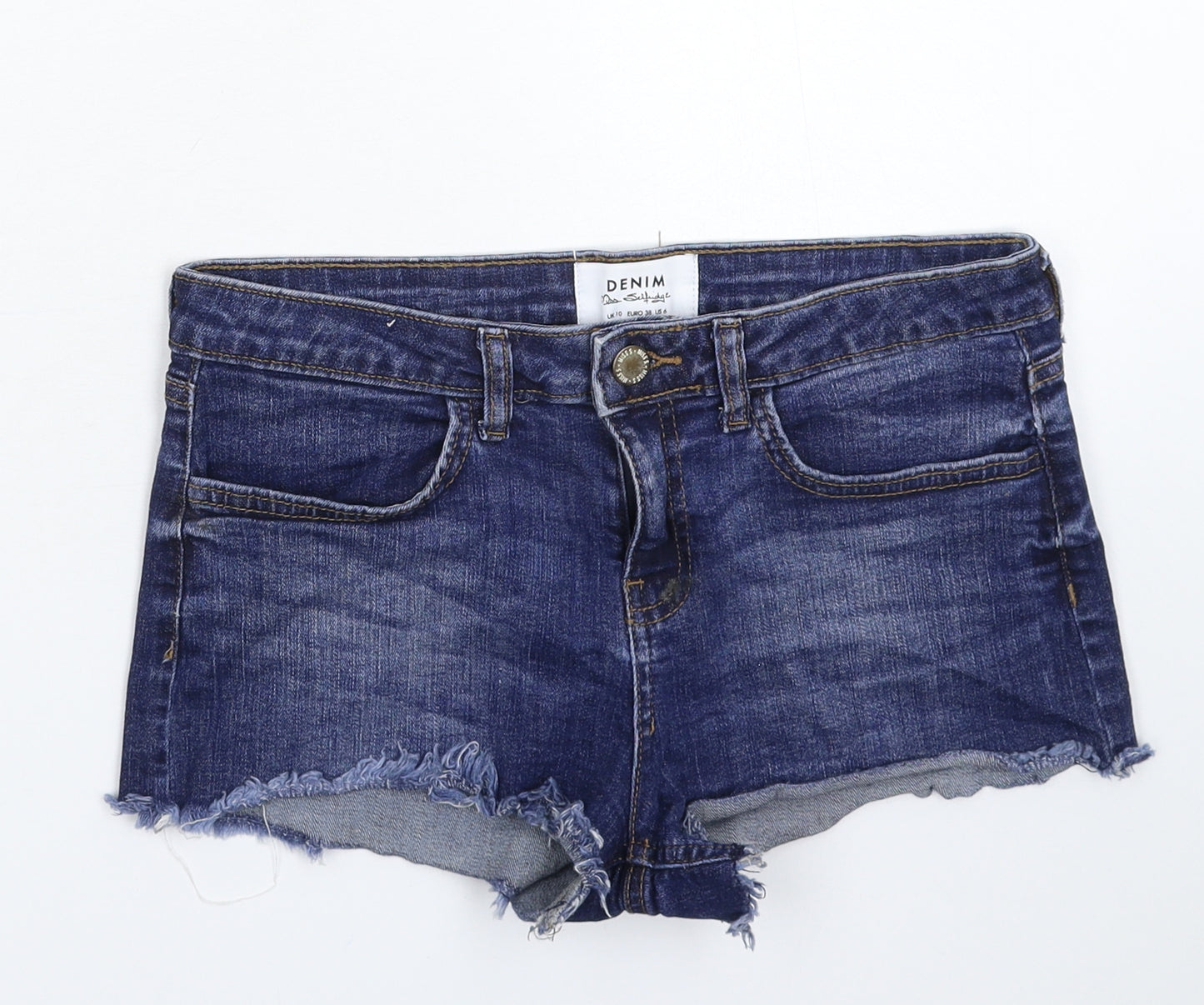 Miss Selfridge Womens Blue  Denim Hot Pants Shorts Size 10