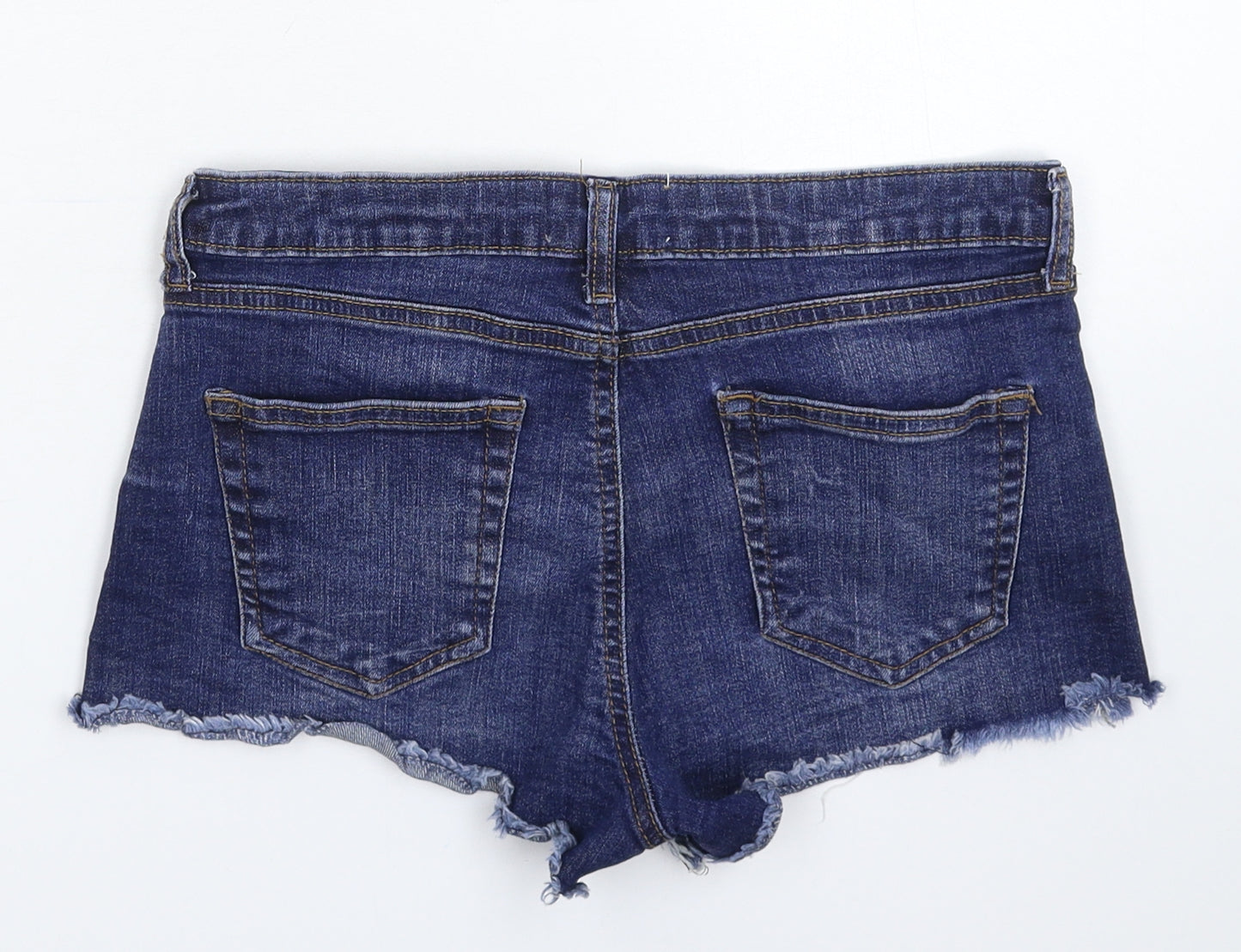 Miss Selfridge Womens Blue  Denim Hot Pants Shorts Size 10