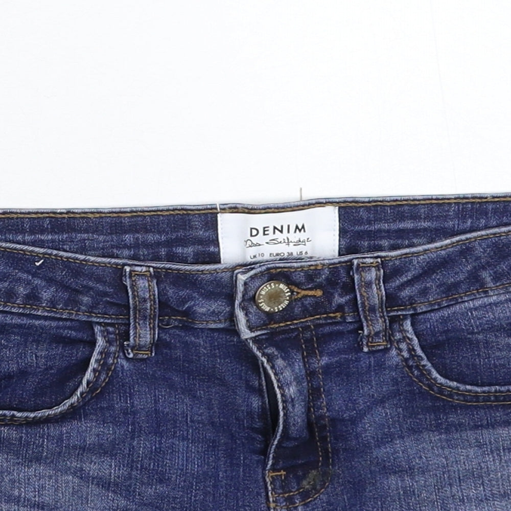 Miss Selfridge Womens Blue  Denim Hot Pants Shorts Size 10