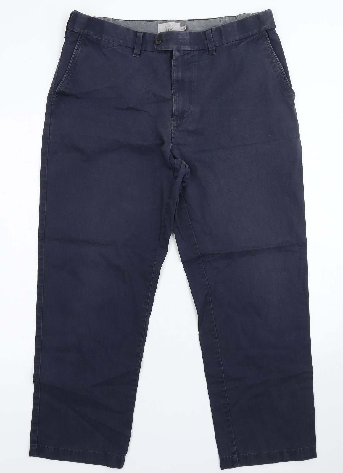 Marks and Spencer Mens Blue   Chino Trousers Size 36 L27 in