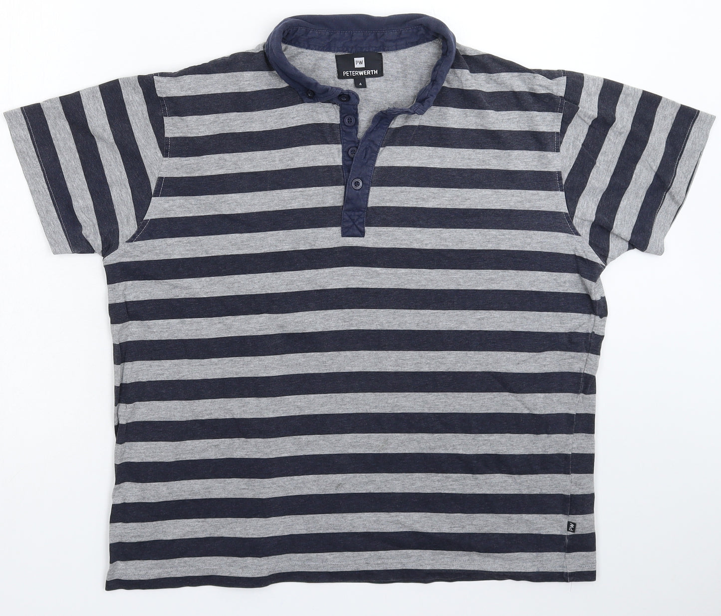 Peter Werth Womens Multicoloured Striped  Basic Polo Size L