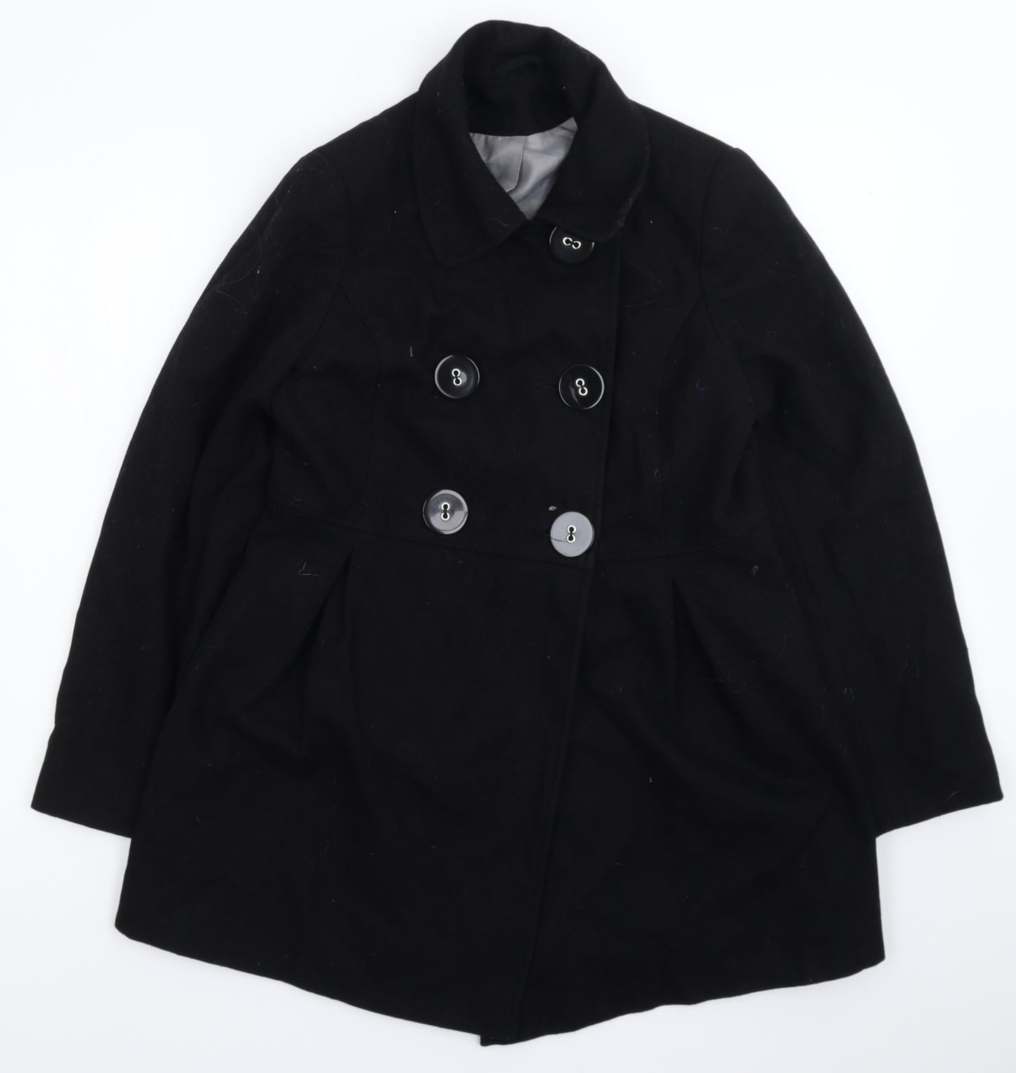 New Look Womens Black   Pea Coat Coat Size 12