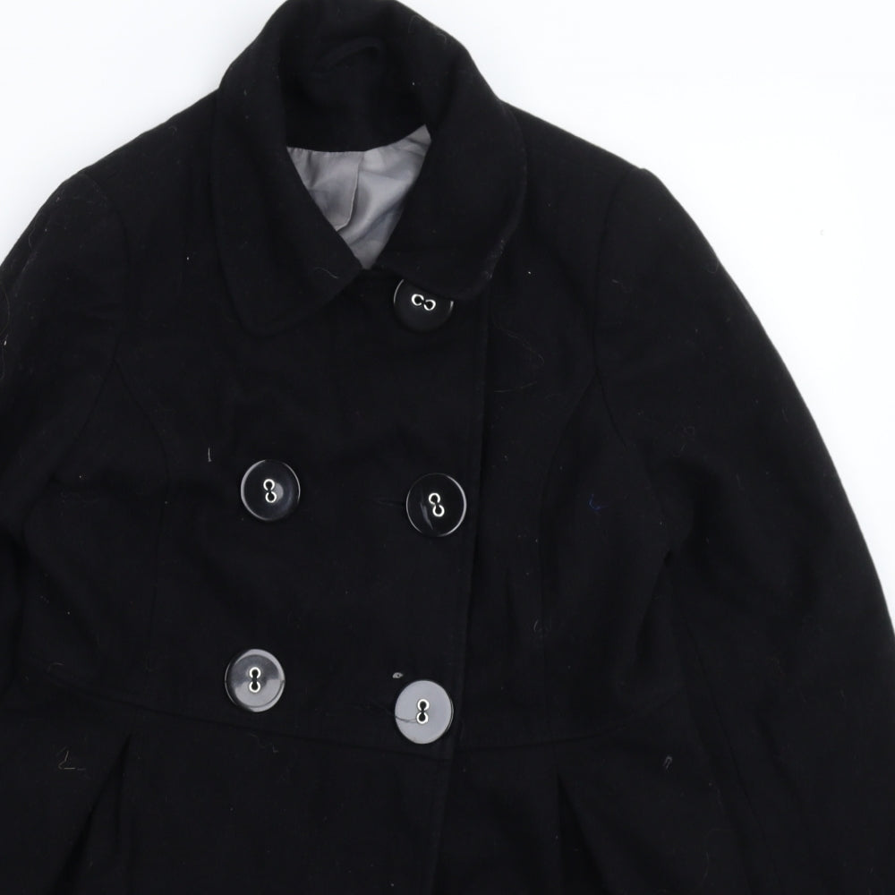 New Look Womens Black   Pea Coat Coat Size 12