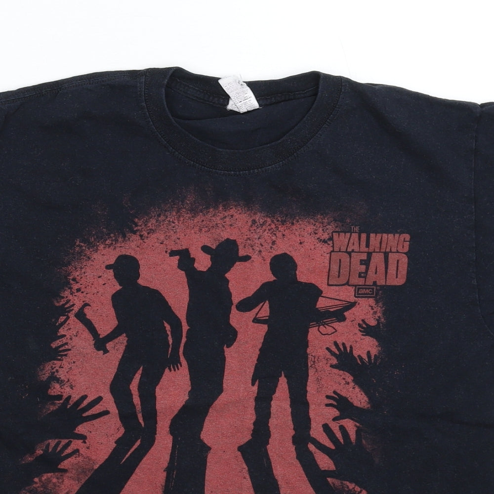 JERZEES Mens Black    T-Shirt Size M  - Walking Dead