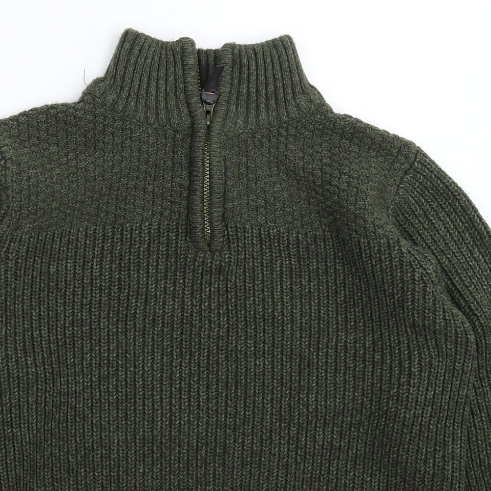 Boston Crew Mens Green  Knit Pullover Jumper Size S