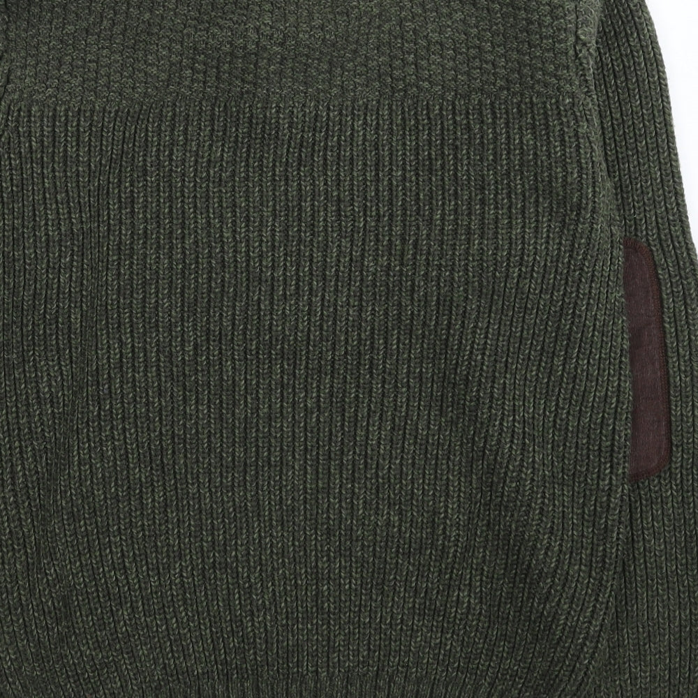 Boston Crew Mens Green  Knit Pullover Jumper Size S