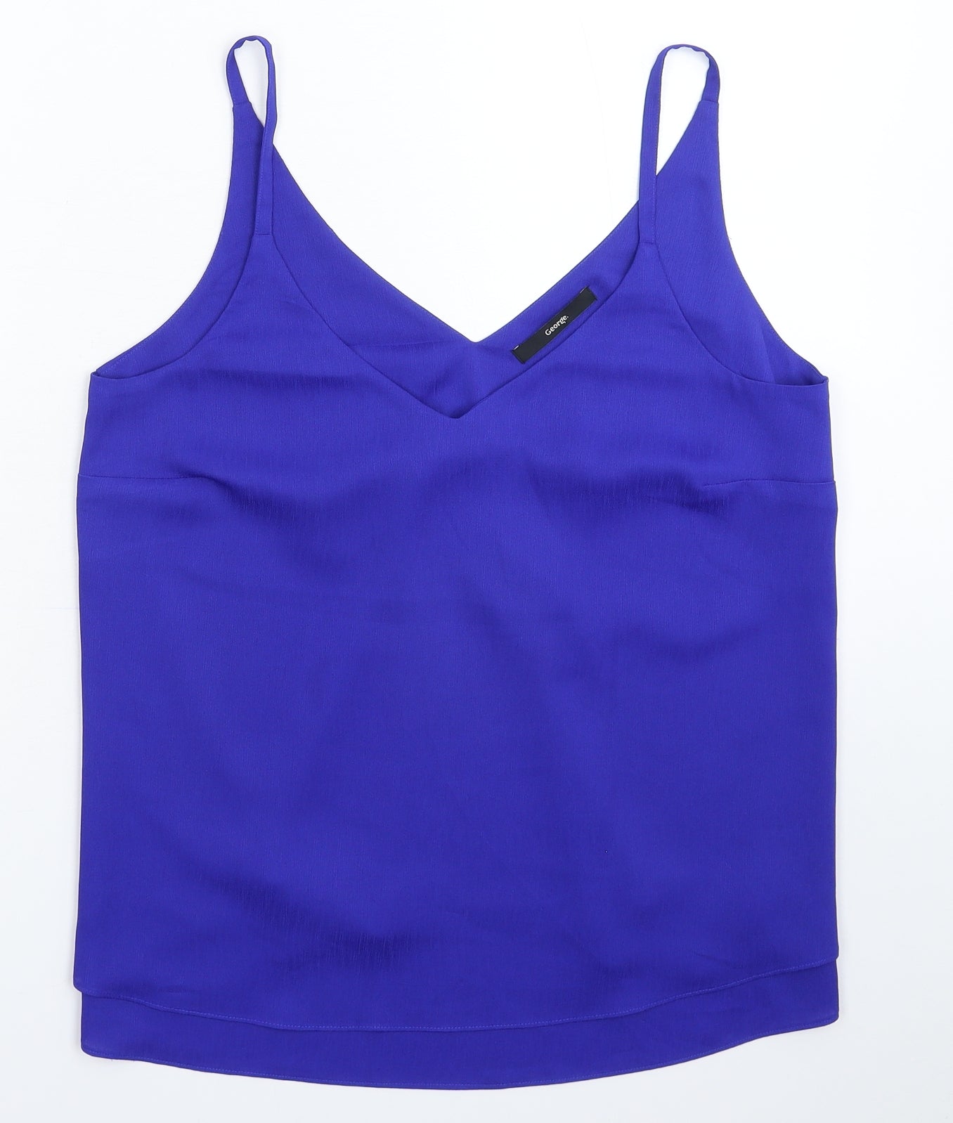 George Womens Blue  Satin Basic Tank Size 12
