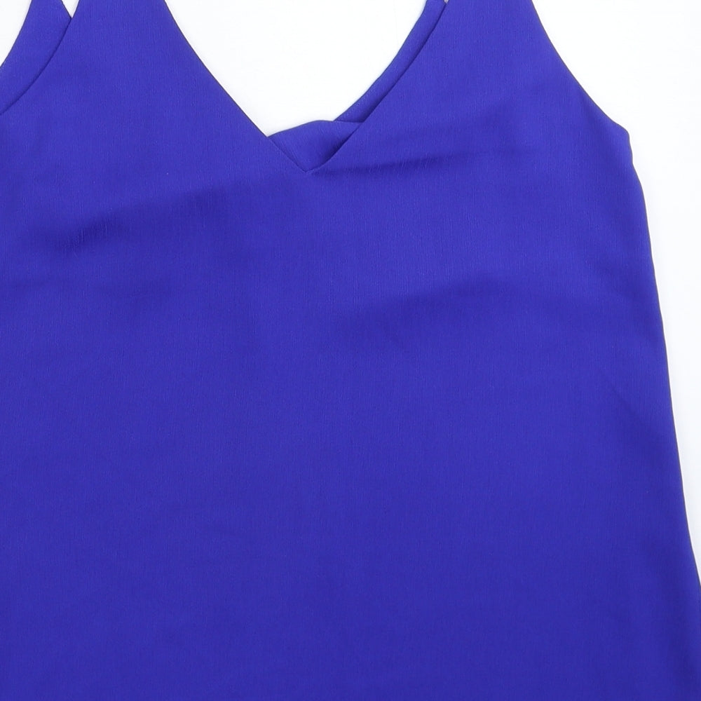 George Womens Blue  Satin Basic Tank Size 12