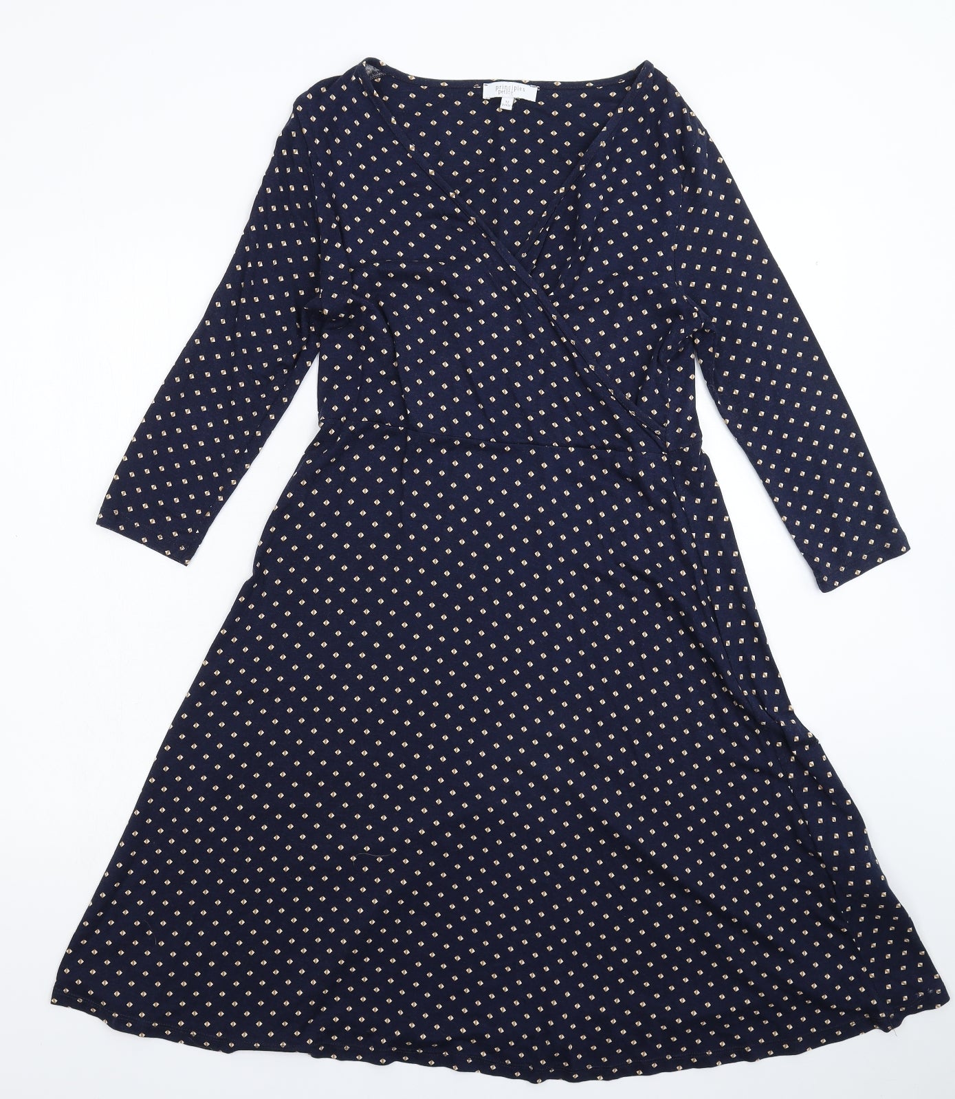 Principles Womens Blue Geometric  Fit & Flare  Size 12