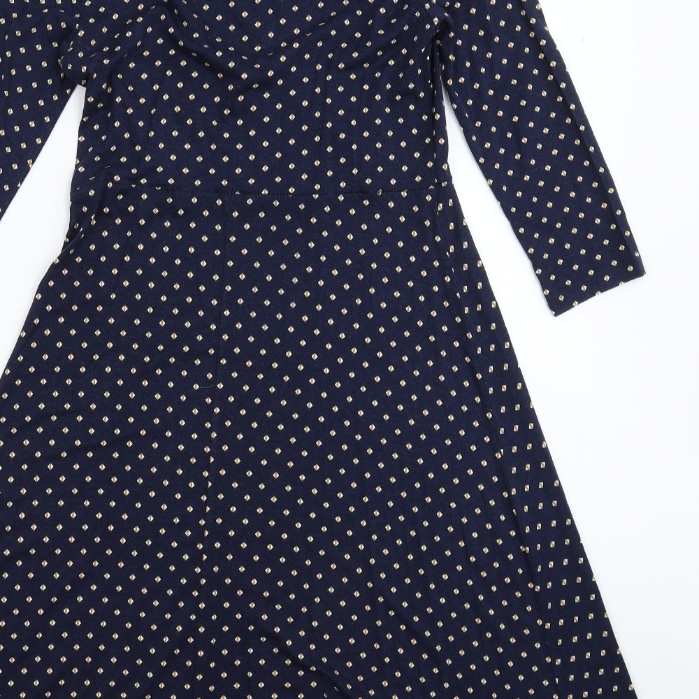 Principles Womens Blue Geometric  Fit & Flare  Size 12