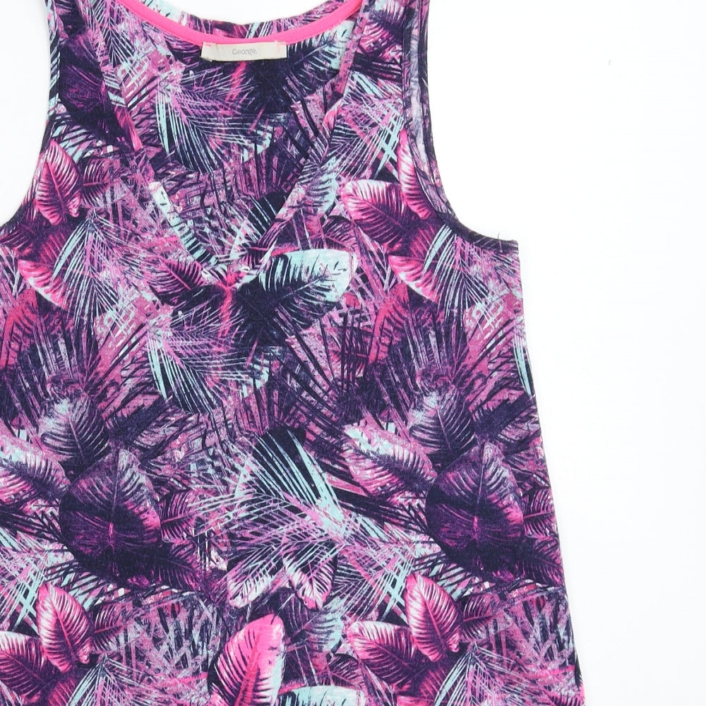 George Womens Multicoloured Floral  Basic Tank Size 10