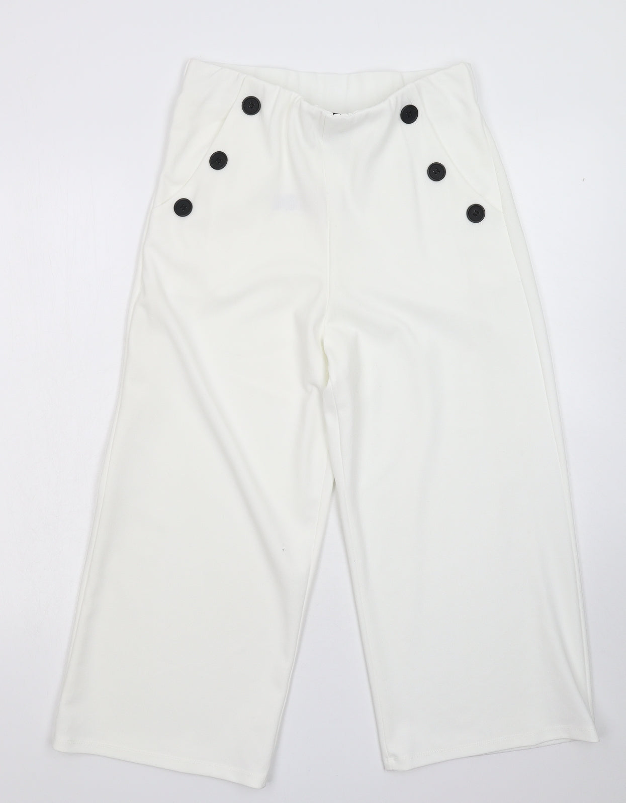 New Look Womens White   Cropped Trousers Size 12 L20 in