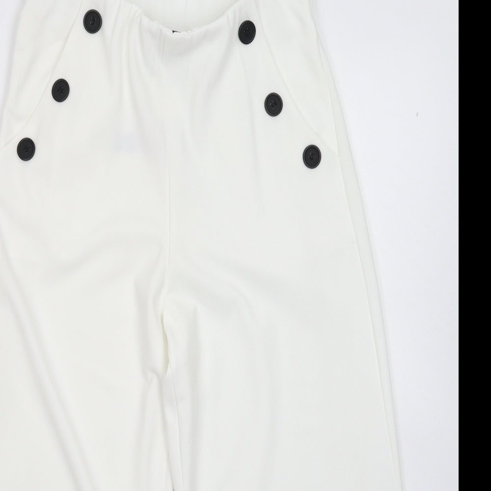 New Look Womens White   Cropped Trousers Size 12 L20 in