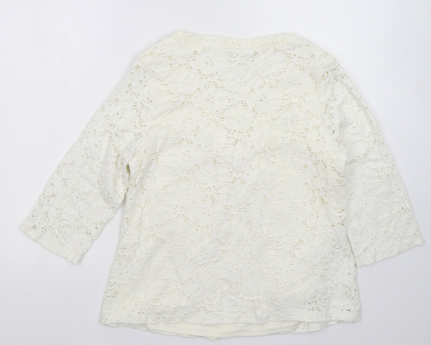 M&Co Womens White   Basic T-Shirt Size M
