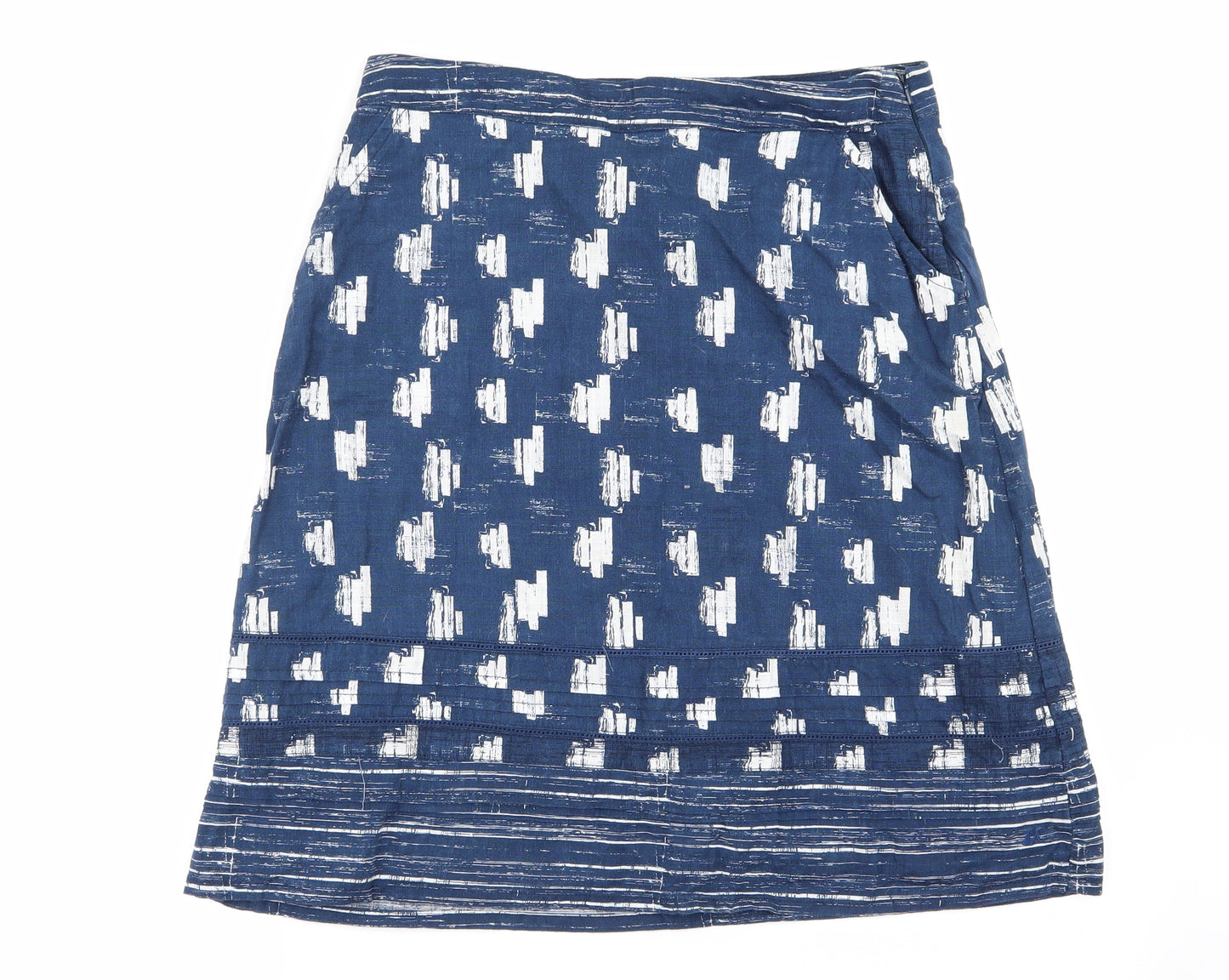 montaray Womens Blue Geometric  Flare Skirt Size 12