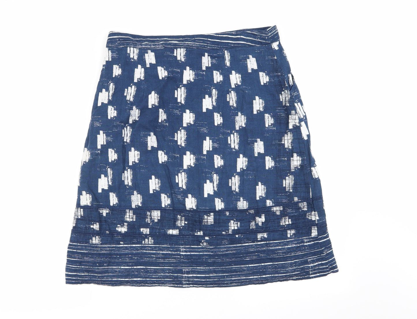 montaray Womens Blue Geometric  Flare Skirt Size 12