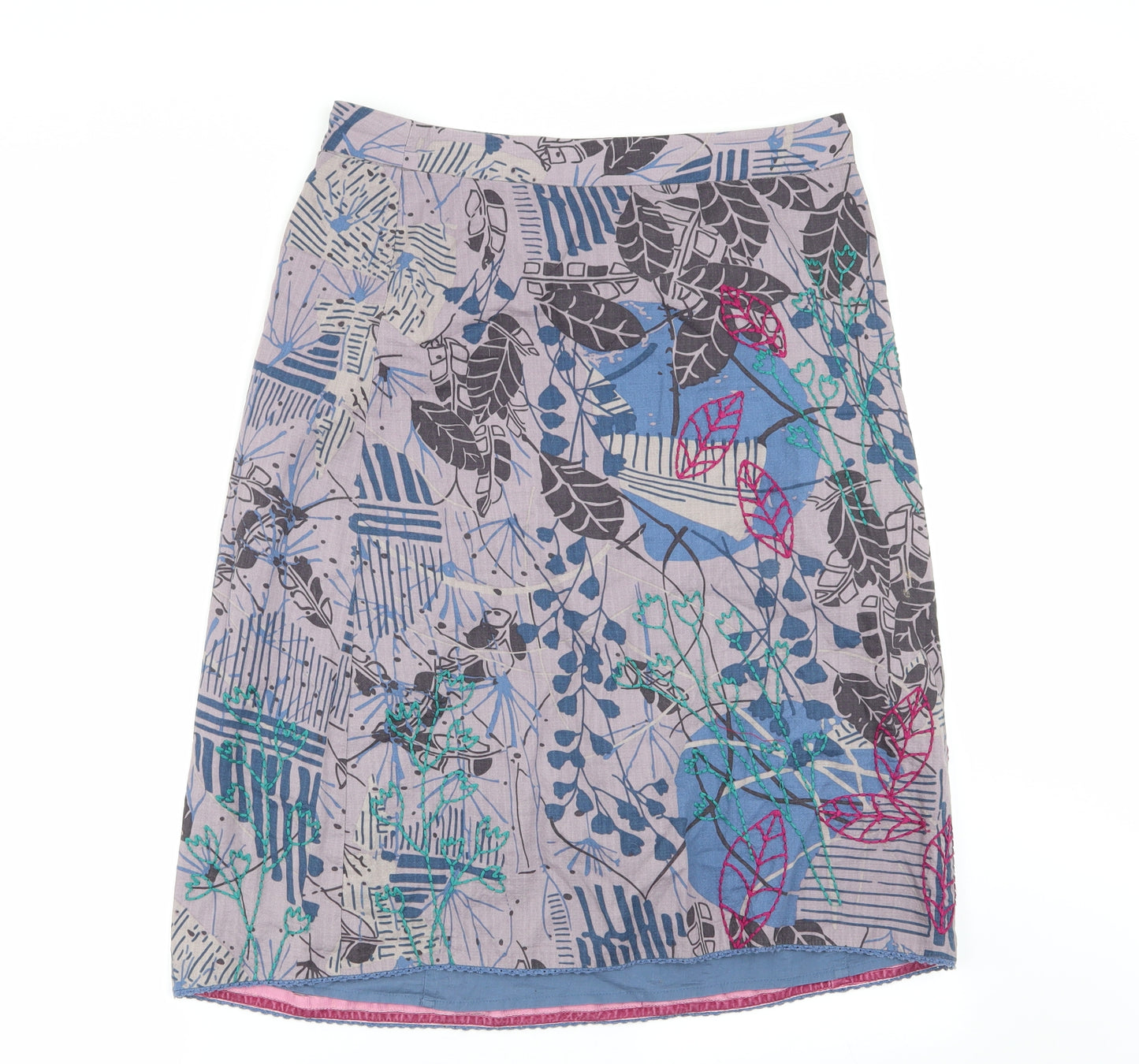 White Stuff Womens Multicoloured Geometric  Flare Skirt Size 12