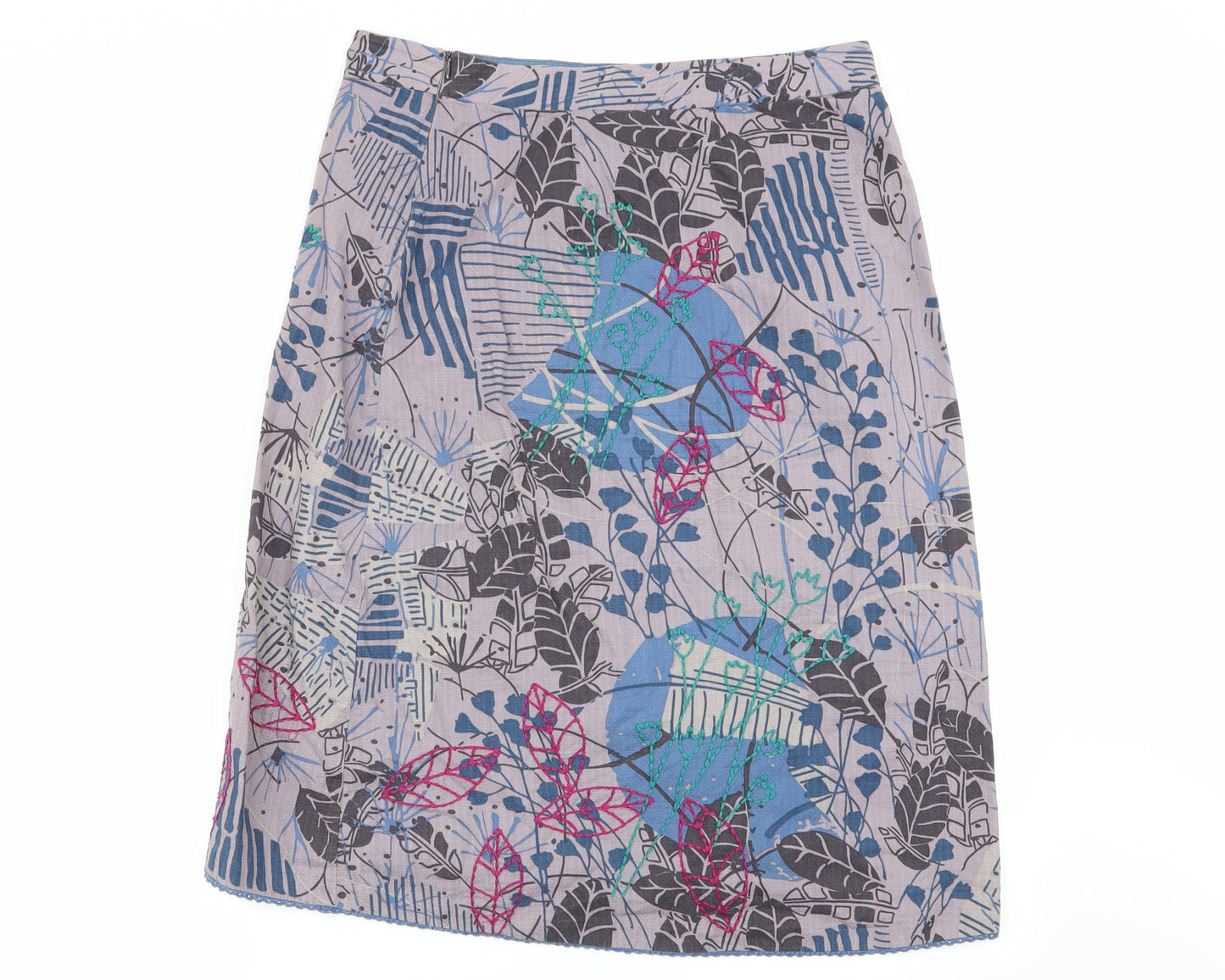 White Stuff Womens Multicoloured Geometric  Flare Skirt Size 12