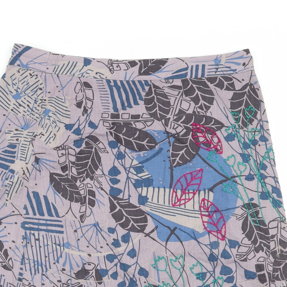 White Stuff Womens Multicoloured Geometric  Flare Skirt Size 12