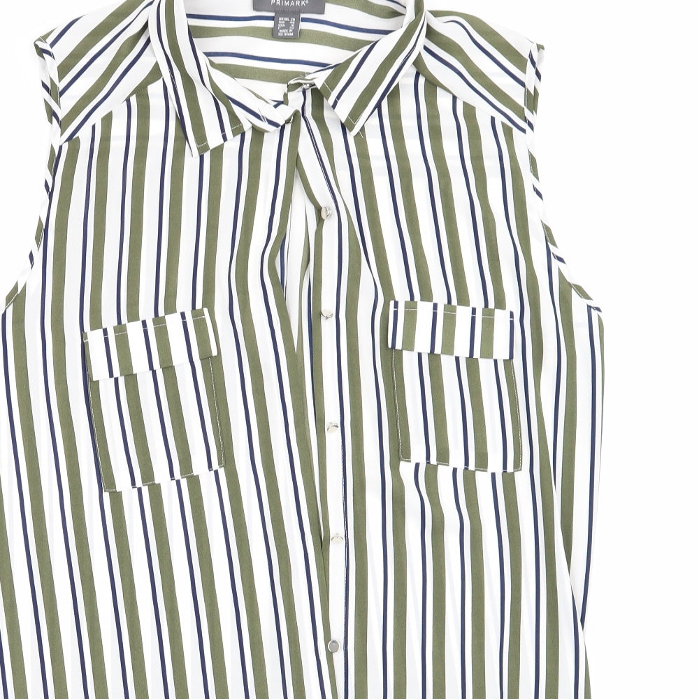Primark Womens Multicoloured Striped  Basic Blouse Size 20