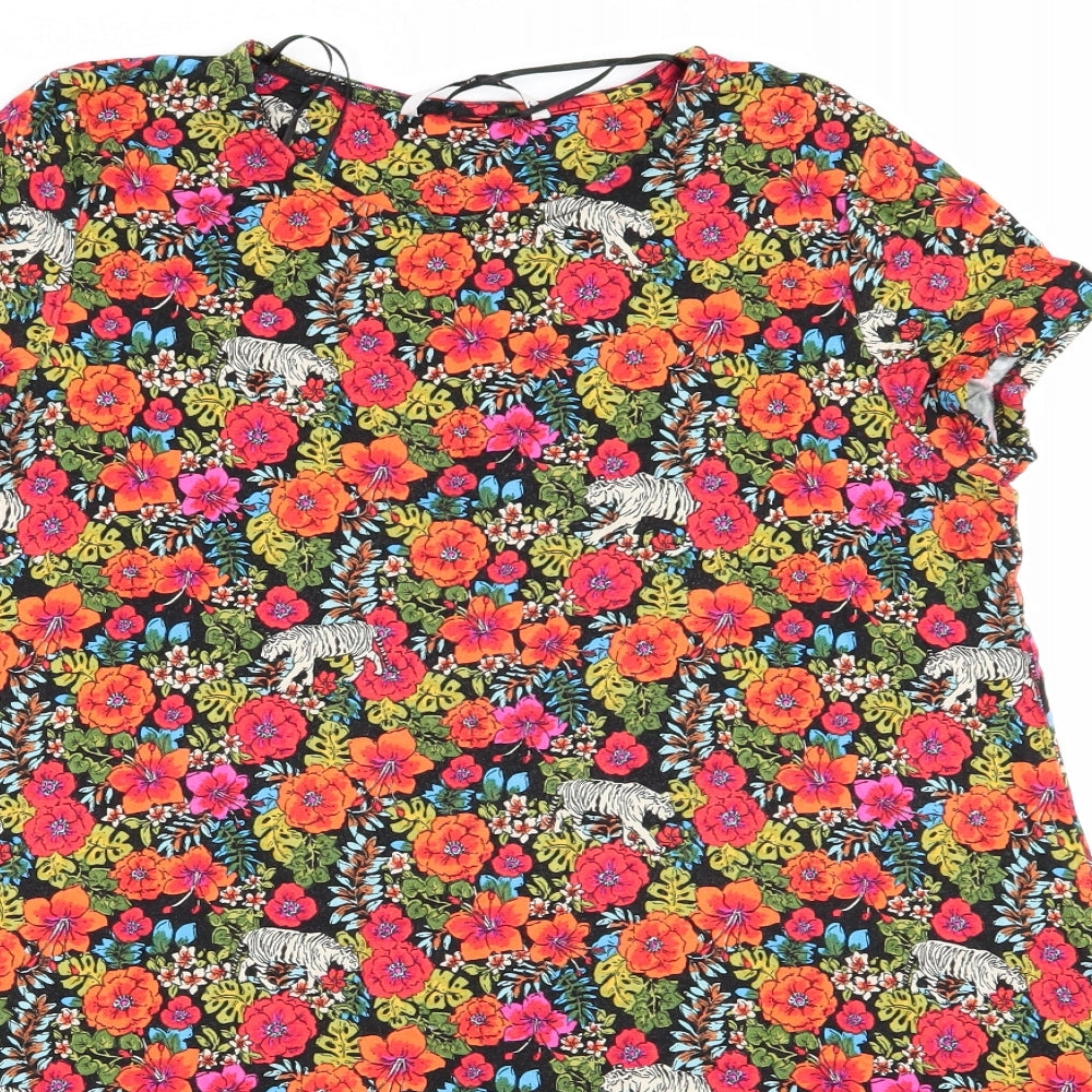 TU Womens Multicoloured Floral  Basic T-Shirt Size 14