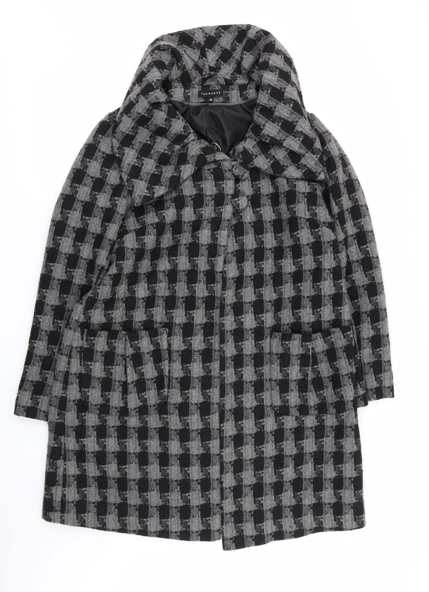 Tuchuzy ? Womens Multicoloured Geometric  Overcoat Coat Size 14