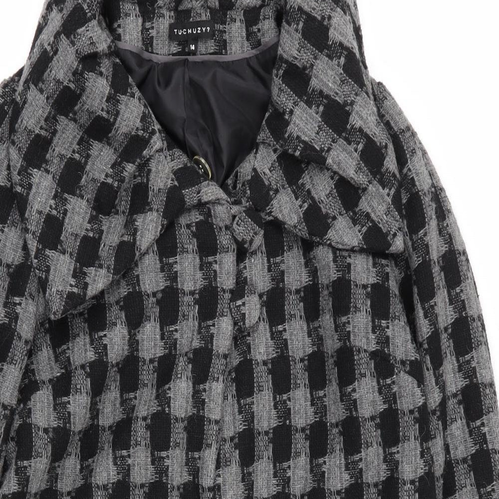 Tuchuzy ? Womens Multicoloured Geometric  Overcoat Coat Size 14