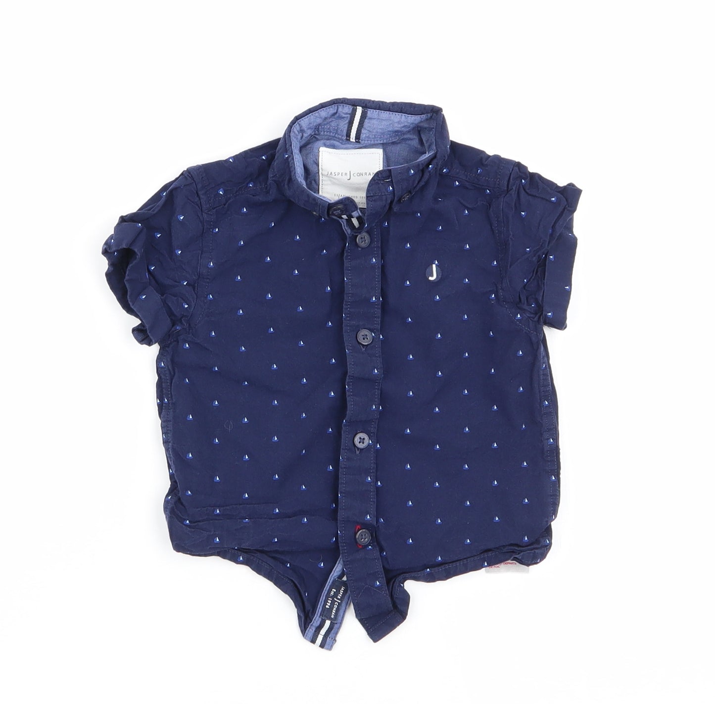 Jasper Conran Boys Blue Polka Dot  Basic Button-Up Size 18-24 Months