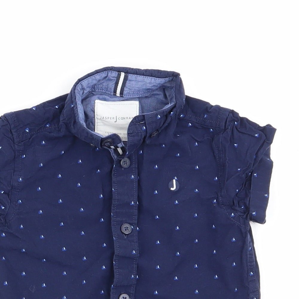 Jasper Conran Boys Blue Polka Dot  Basic Button-Up Size 18-24 Months