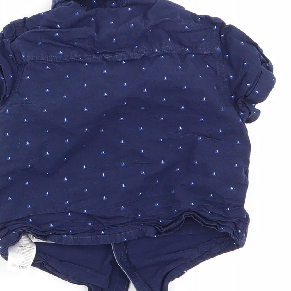 Jasper Conran Boys Blue Polka Dot  Basic Button-Up Size 18-24 Months