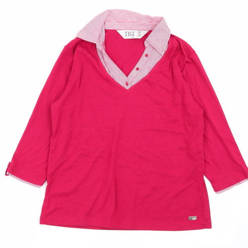 tigi Womens Red   Basic Polo Size 14