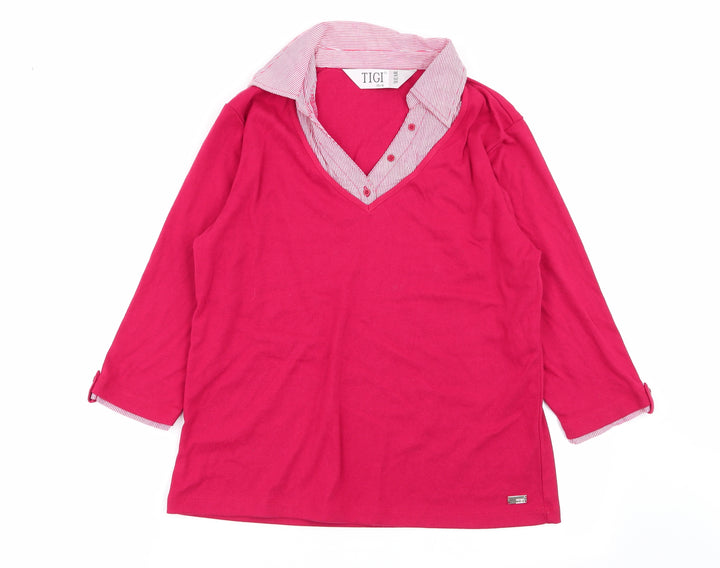 tigi Womens Red   Basic Polo Size 14