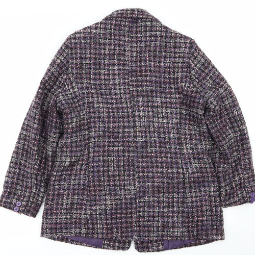 Damart Womens Multicoloured Geometric  Overcoat Coat Size 16
