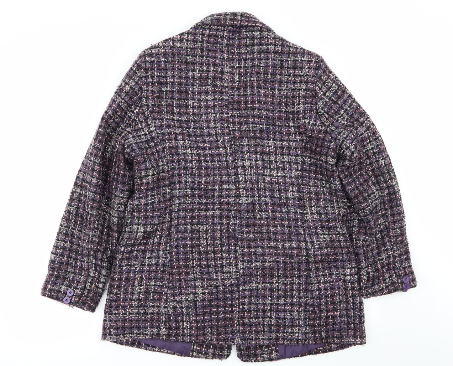 Damart Womens Multicoloured Geometric  Overcoat Coat Size 16