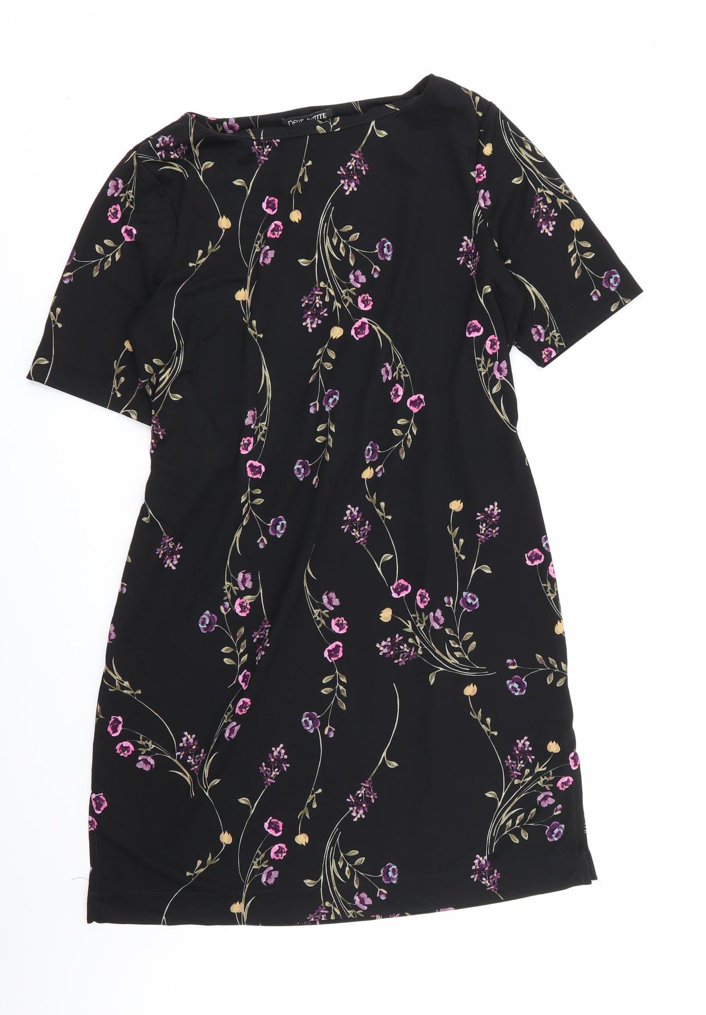 NEXT Womens Black Floral  Fit & Flare  Size 14