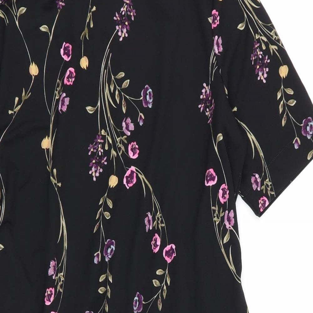 NEXT Womens Black Floral  Fit & Flare  Size 14