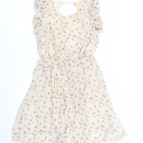 max c Womens Beige Animal Print  Fit & Flare  Size 8