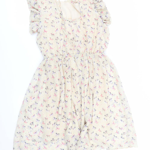 max c Womens Beige Animal Print  Fit & Flare  Size 8